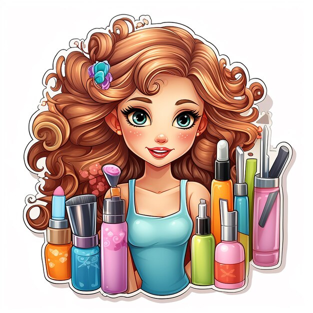 [freepicdownloader.com]-cartoon-cute-girl-sticker-card-normal